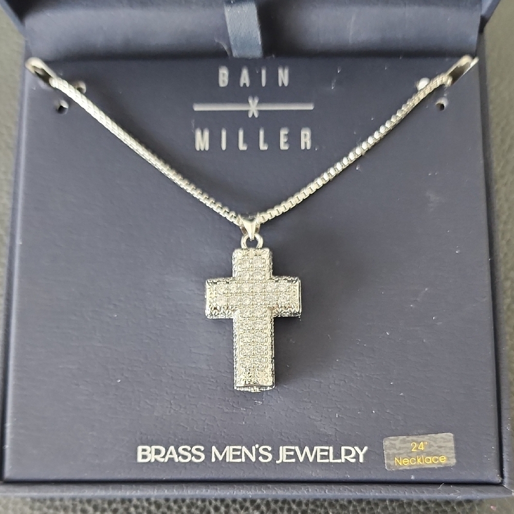 Silver Cross Necklace for Men